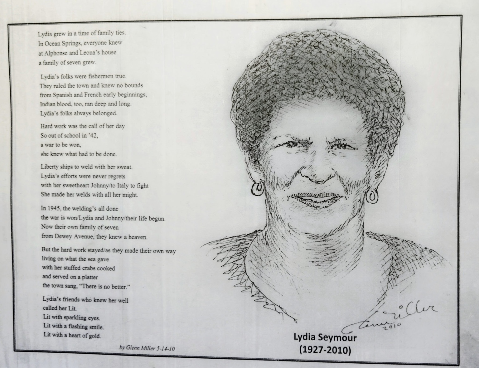 Lydia Seymour, portrait by Glenn Miller, 2010