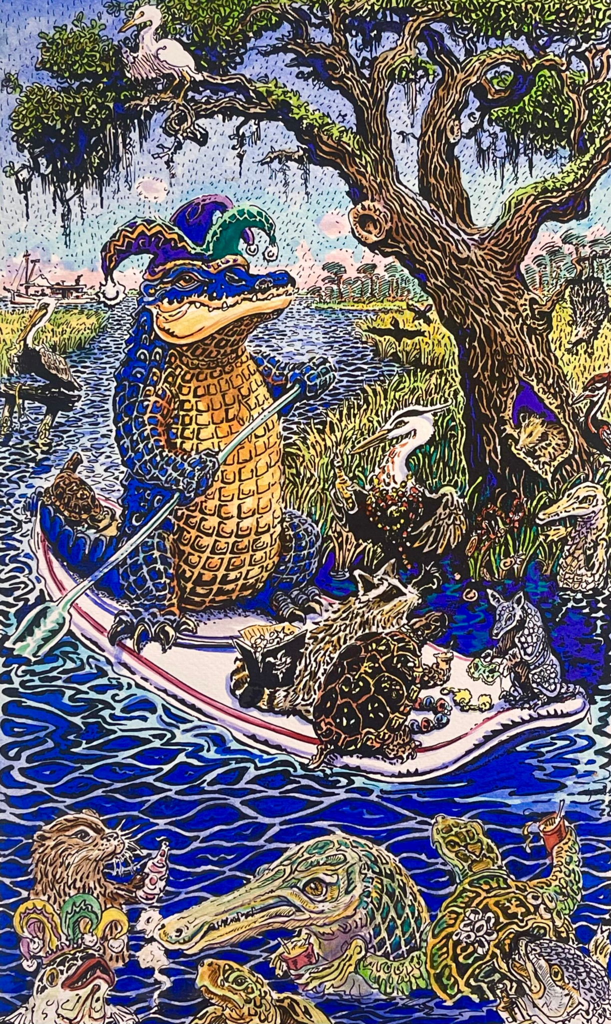 Paddle Board Mardi Gras by Stig Marcussen
