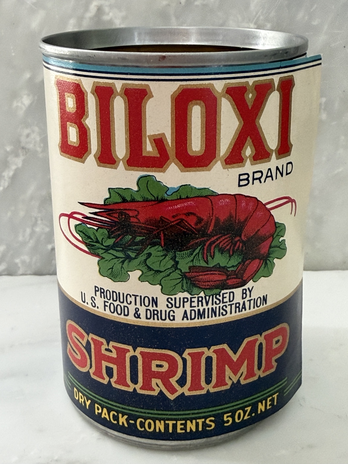 Biloxi Brand large shrimp can front