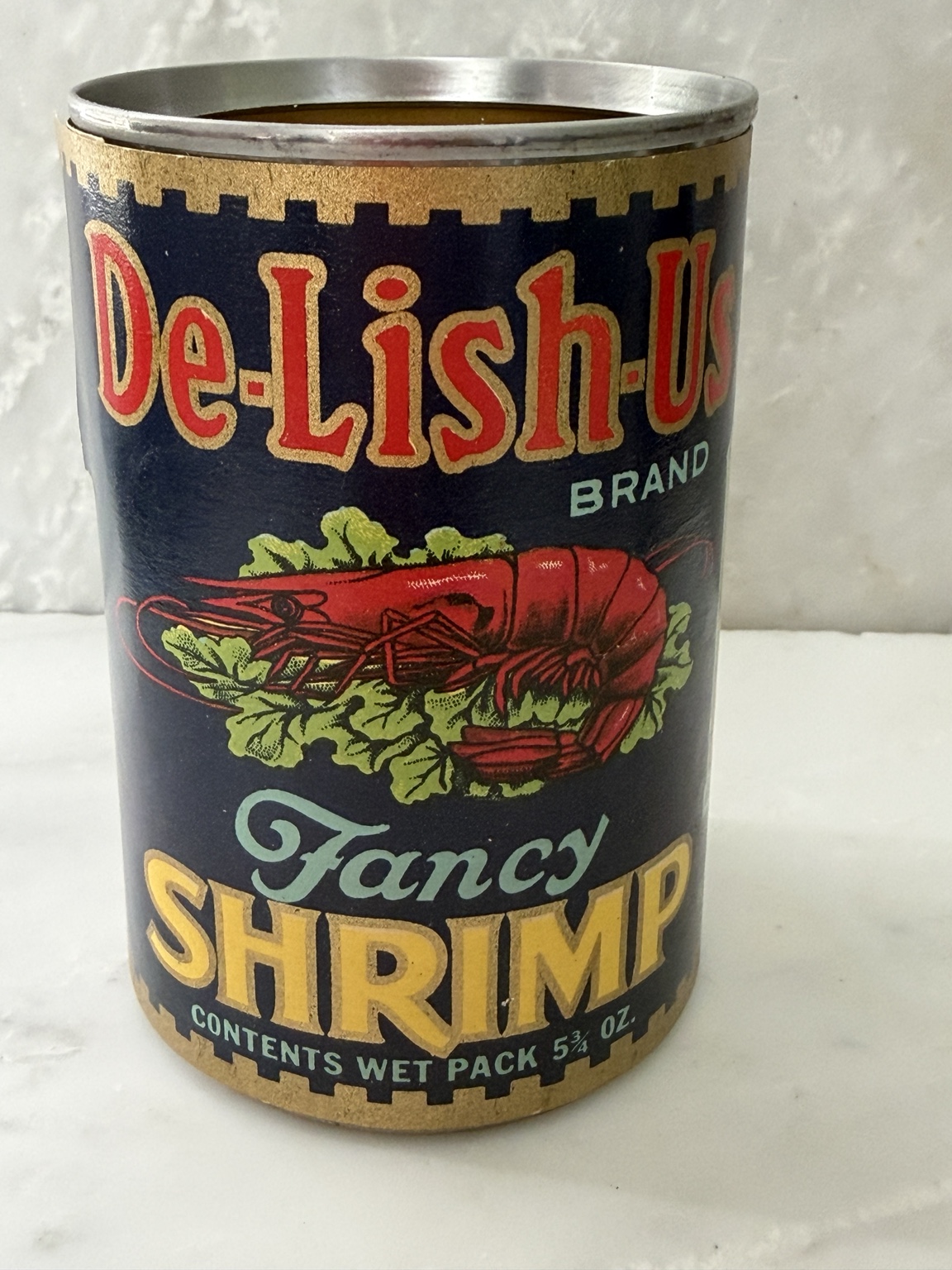De-Lish Brand Fancy Shrimp can front