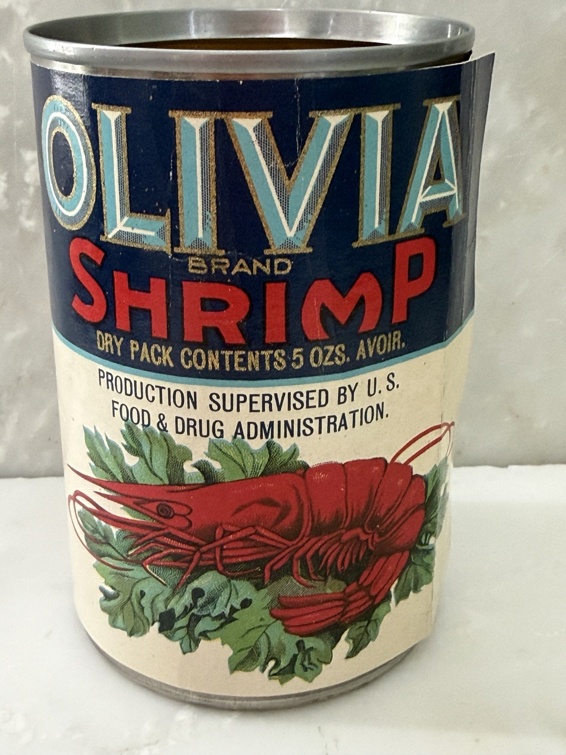 Olivia Brand shrimp can front